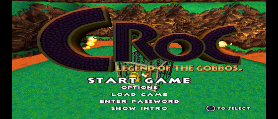Croc: Legend of the Gobbos Title Screen